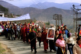 Street protest in Dharamsala